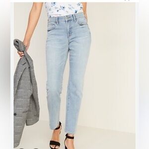 Light Wash Mid Rise Slim Straight Leg Jeans Old Navy 8